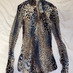 Caché Leopard Print Medium Blouse